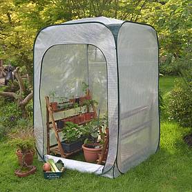 Pop-Up Poly Greenhouse Plant Cover – 1.25x1.25x1.35m H